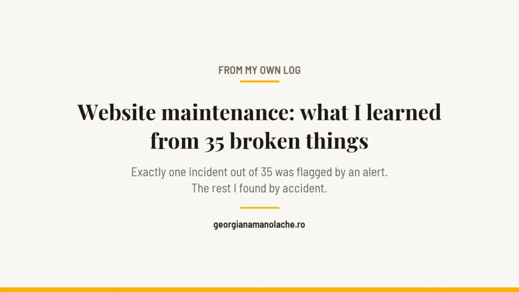 Website maintenance: what I learned from 35 broken things